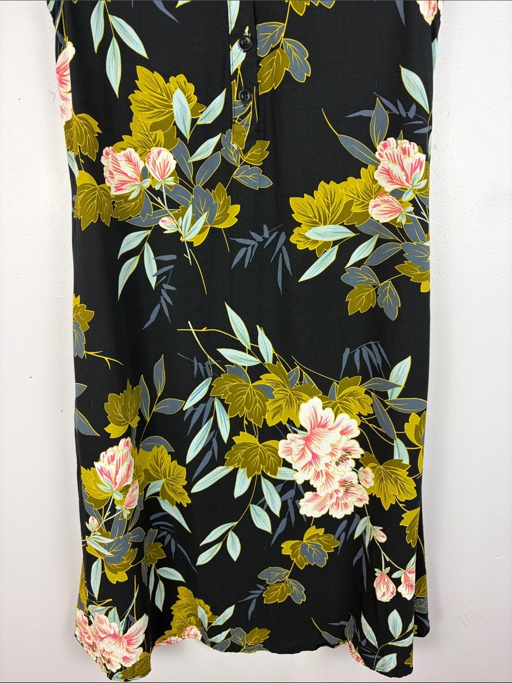 Papillon Floral Sleeveless Tunic Dress XS Black Viscose Pocket Top - Picture 4 of 13